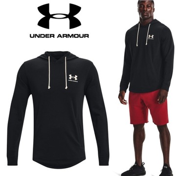 Męska Bluza z Kapturem r. XXL UNDER ARMOUR Czarna Nie rozpinana Premium