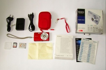Aparat SONY DSC W620 czerwony Pudełko SD 16GB +Etui APOLLO