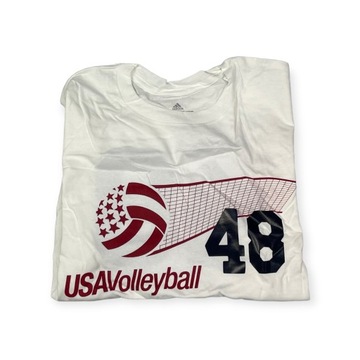 Мужская белая футболка ADIDAS VOLLEYBALL USA S 48
