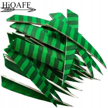 Лот Hi-Q в стиле каштана с 4 перьями для стрел зеленой огранки