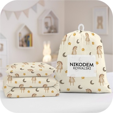 WOREK NA POŚCIEL Z IMIENIEM DO PRZEDSZKOLA ŻŁOBKA Pojemny Z UCHWYTEM 50x60