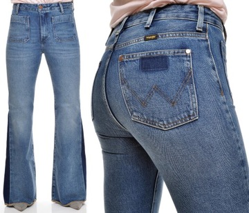 WRANGLER spodnie BLUE jeans RETRO FLARE W25 L32