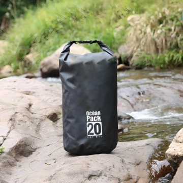 ВОДОНЕПРОНИЦАЕМАЯ СУМКА ДЛЯ КАЯКА ТУРИСТИЧЕСКИЙ РЮКЗАК 20 Л ЧЕРНЫЙ