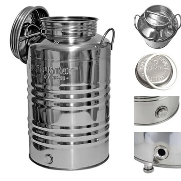BECZKA STAL NIERDZEWNA INOX 30L bańka pojemnik kanka HERMETYCZNA zbiornik