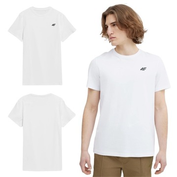 KOSZULKA MĘSKA SPORTOWA T-SHIRT 4F LOGO REGULAR Z NADRUKIEM ROZMIAR XXL