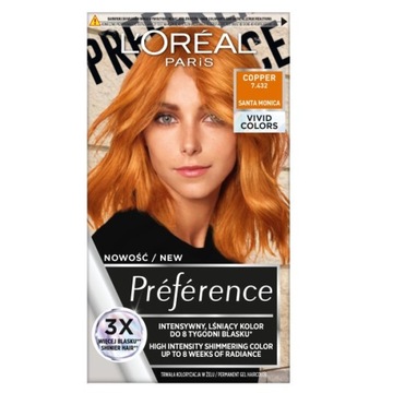 L'Oreal Paris Preference Vivid Colors trwała farba do włosów 7.432 Co P1