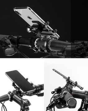 Mocny uchwyt rowerowy na telefon smartfon aluminiowy 360 do roweru
