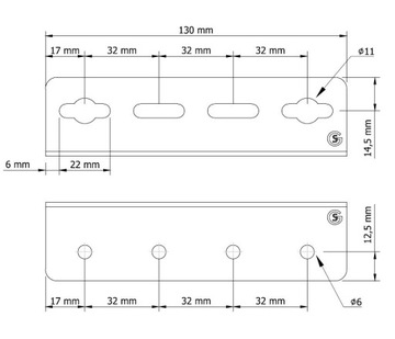 Złącze blacha łącznik kątowy do łóżka 13 cm, stal