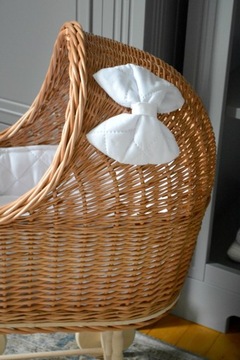 Плетеная коляска + люлька для куклы, НАТУРАЛЬНЫЙ цвет