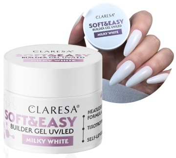 CLARESA ŻEL BUDUJĄCY Milky White 12g GEL SOFT&EASY