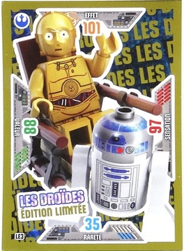 LEGO STAR WARS ZŁOTA KARTA LE3 DROID R2-D2 C-3PO KARTY TRADING CARD GAME