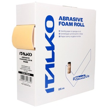 PAPIER ŚCIERNY NA GĄBCE W ROLCE 115mm x 25m P240 ITALKO
