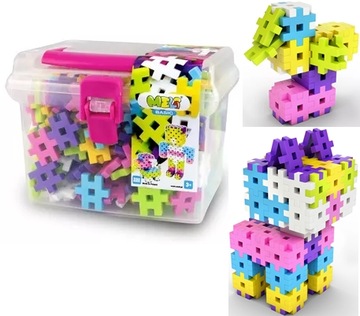 Klocki konstrukcyjne Wafle MELI Basic Pink Box 250