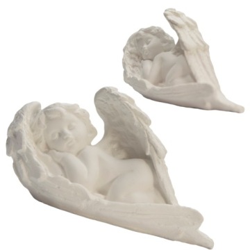 Спящий ангел гипсовая фигурка причастие украшения подарок белый