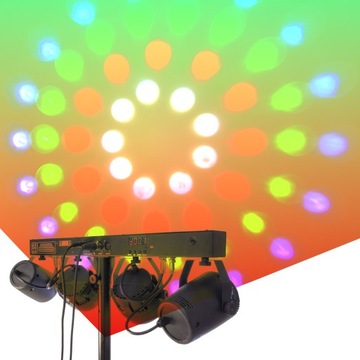 Комплект освещения LED PAR RGBW STROBE LASER