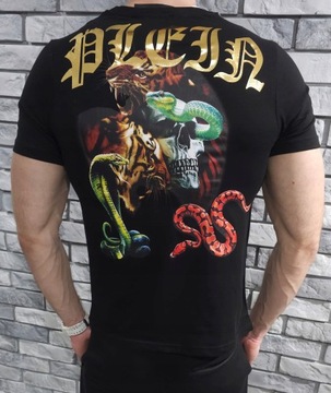 PHILIPP PLEIN L logo t-shirt kobra tygrys PP wąż