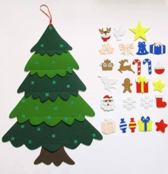 ЁЛОЧКА С УКРАШЕНИЯМИ ДЛЯ ДЕТЕЙ ИЗ ВОЙЛА ДЛЯ МАЛЕНЬКИХ ТВОРЧЕСКИХ ПОДЕЛОК