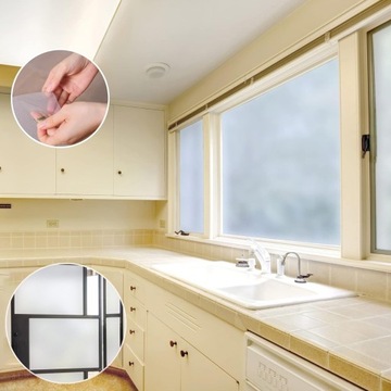 МАТОВАЯ ОКОННАЯ ПЛЕНКА ДЛЯ ВАННОЙ КУХНИ 90 Х 200 СМ