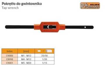 POKRĘTŁO DO GWINTOWNIKA M4-M12