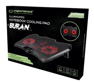 ИГРОВАЯ охлаждающая подставка для ноутбука ESPERANZA BURAN EGC102 LED