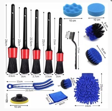 НАБОР АВТОДЕТЕЙЛИНГА 21 EL ЩЕТКИ ДЛЯ ЧИСТКИ ЩЕТКИ ИЗ МИКРОФИБРЫ