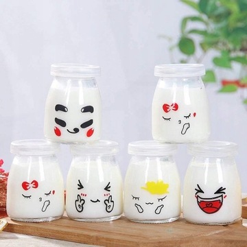 Бутылка Стеклянная банка для йогурта Pudding 150мл 6шт