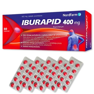 Iburapid lek przeciwbólowy ibuprofen 0,4 g 50 tab.