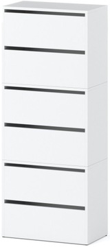 DUŻA 6SZ SZAFKA NA BUTY UCHYLNA REGAŁ BIAŁA MAT