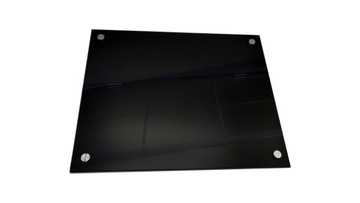 Panel szklany CZARNY 60x50 + SATYNOWE mocowania