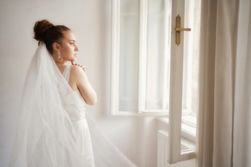СВАДЕБНЫЕ СУТАЖНЫЕ СЕРЬГИ ЭКрю ЗОЛОТО LONG TEARS 12