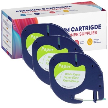 3x Taśma do DYMO LetraTag 12mmx4m biała GP-DY59421 x3