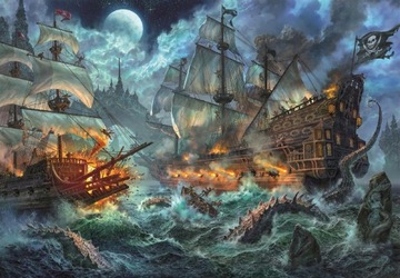 PUZZLE 6000 HQ PIRATES BATTLE BITWA PIRATÓW OKRĘTY