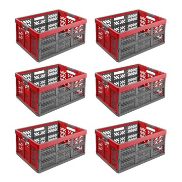 4 складных корзины для покупок для автомобиля RED 45L