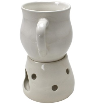 Керамическая кружка 0,2л с подогревом, белая глянцевая