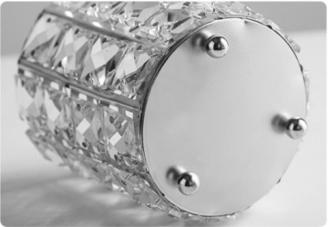 Хрустальный контейнер-органайзер для кистей BOX кристалл F795 O серебристый