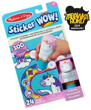 Naklejki dla dzieci Książeczka ze stempelkiem Jednorożec StickerWOW Melissa