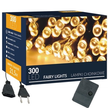 РОЖДЕСТВЕНСКИЕ ЕЛОЧНЫЕ ПОДСВЕТКИ 300 LED 22м OUT/OUT для елки ТЕПЛЫЙ БЕЛЫЙ РОЖДЕСТВО