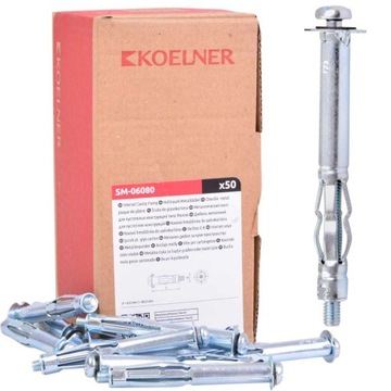 KOŁEK ŚRUBA MOLLY do płyt G-K 6x80 50szt Koelner