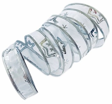 ŚWIĄTECZNA WSTĄŻKA SREBRNA 23 mm 2,7m / H-16