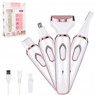 GOLARKA DAMSKA DEPILATOR TRYMER MASZYNKA DO CIAŁA BIKINI NÓG PACH 4W1 USB