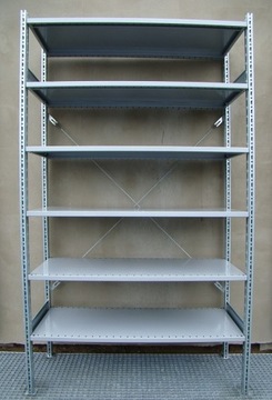 Regał półkowy SCHEAFER OCYNKOWANY, regały półkowe H-4,55m L-1,30m/150 kg