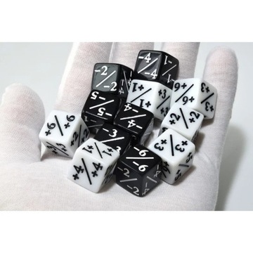 KOSTKA 1,6 CM RPG LICZNIK BONUSÓW NEGATYW CZARNA KOŚĆ SZEŚCIOŚCIENNA K6 MTG