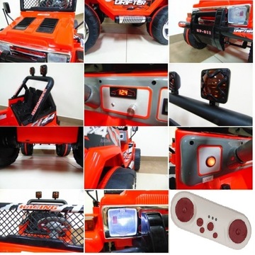 АВТОМОБИЛЬ ДЖИП С АККУМУЛЯТОРОМ RAPTOR 2x ДВИГАТЕЛЬ 45ВТ С ДИСТАНЦИОННЫМ УПРАВЛЕНИЕМ 2.4G