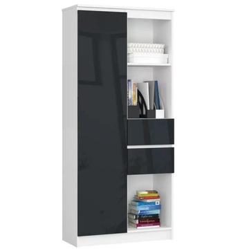 REGAŁ BIUROWY R 80 cm CLP R15 BIAŁY GRAFIT POŁYSK