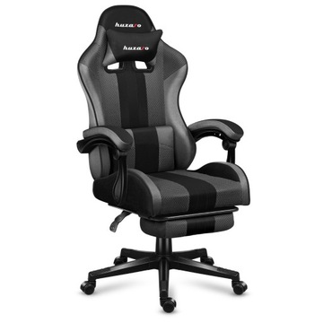 Fotel GAMINGOWY Obrotowy Gracza Z PODNÓŻKIEM Huzaro Force 4.7 Grey Mesh