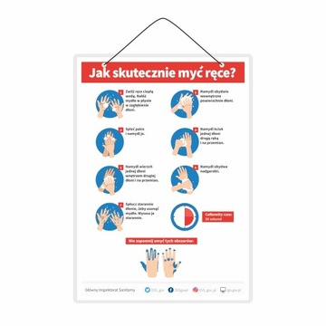 Tabliczka laminowana A5 JAK SKUTECZNIE MYĆ RĘCE