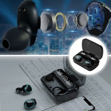 БЕСПРОВОДНЫЕ НАУШНИКИ BLUETOOTH С МИКРОФОНОМ, МОДЕЛЬ POWERBANK 2023 ГОДА