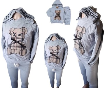 Dres komplet BLUZA Z KAPTUREM +SPODNIE 92 miś