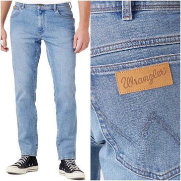 WRANGLER TEXAS SLIM MĘSKIE SPODNIE JEANSY W34 L30