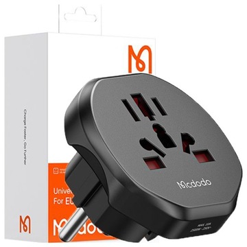 MCDODO UNIWERSALNY ADAPTER PODRÓŻNY PRZEJŚCIÓWKA EU DO EU US UK AU CN 2500W